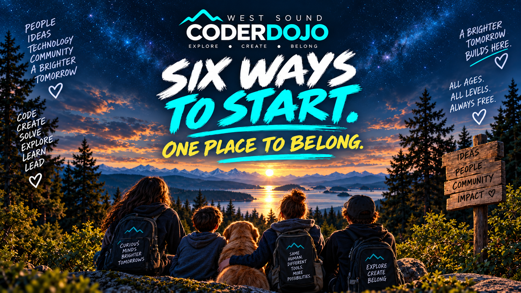 West Sound CoderDojo — Six Ways to Start. One Place to Belong.
